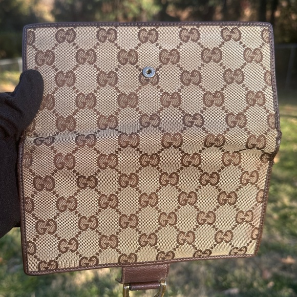 Gucci GG Abbey Wallet Fabric Wallet w/ Gold Hardware Code: 141412214 Preloved - Picture 6 of 11